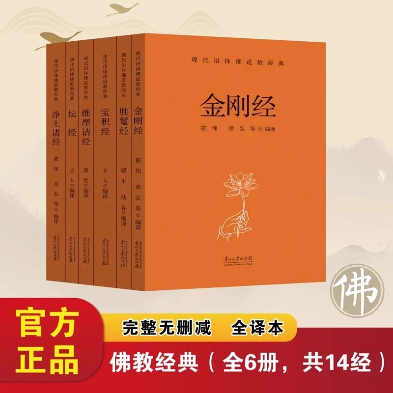佛教经典书籍全套6册金刚经坛经胜鬘经宝积经维摩诘经净土诸经完整版无删减白话文 佛教十三经佛教经典入门书籍修身养性佛学经书