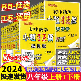 江苏版2025版初中小题狂做提优版巅峰版八年级上册下册语文数学英语物理人教苏科版译林版 初二8年级下苏教版同步课时训练练习册