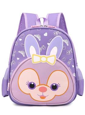 儿童幼儿园书包孩粉紫色可爱小兔子包包减负小班中班宝宝背包