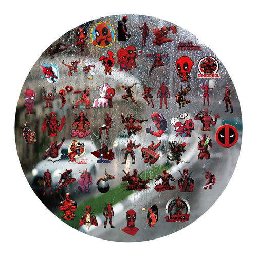 卡通死侍UV转印贴动漫电动牙刷防水水晶标签手机壳头装饰贴纸