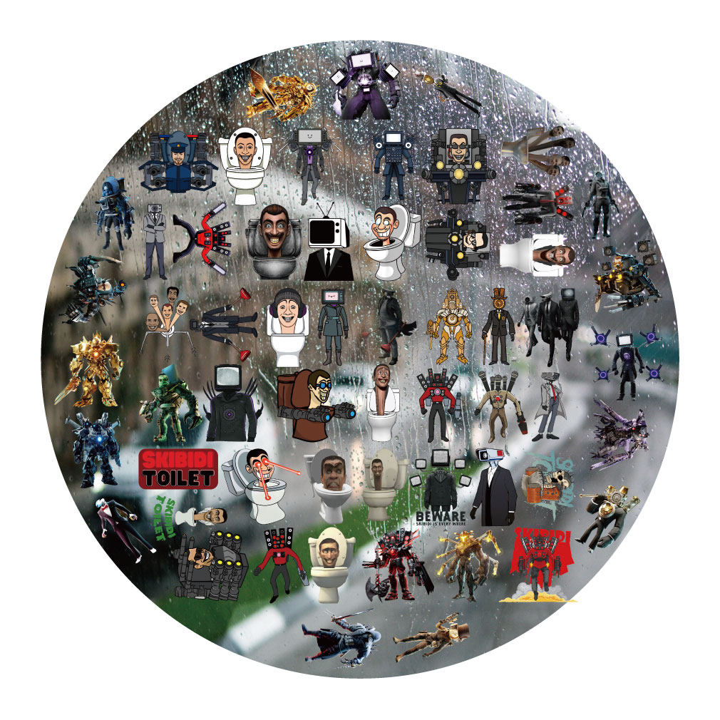 卡通马桶人UV转印贴动漫电动牙刷防水晶标签手机壳头盔装饰贴纸,文具电教/文化用品/商务用品,贴纸/立体贴纸,淘宝优惠券,粉丝福利购,淘宝优惠卷