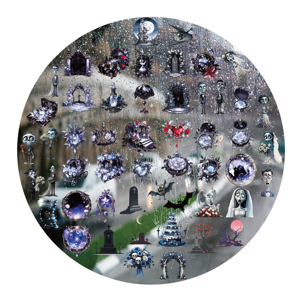 卡通僵尸新娘UV转印贴动漫电动牙刷防水水晶标签手机壳头装饰贴纸