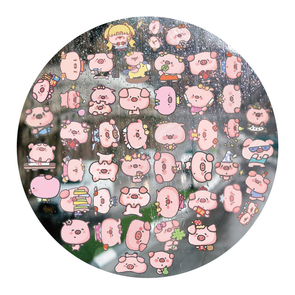 一只什么猪UV转印贴动漫电动牙刷防水晶标签手机壳头盔装饰贴纸
