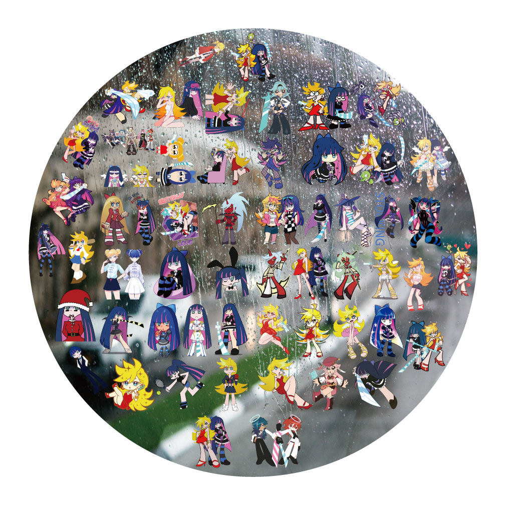 吊带袜天使UV转印贴动漫电动牙刷防水晶标签手机壳头盔装饰贴纸