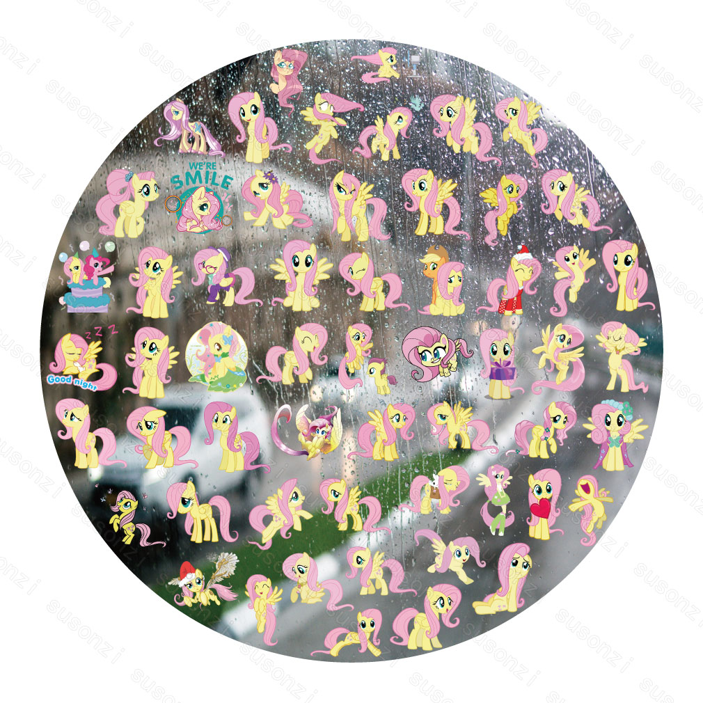 小马宝莉柔柔UV转印贴动漫手账电动牙刷防水笔记本风扇手机壳贴纸