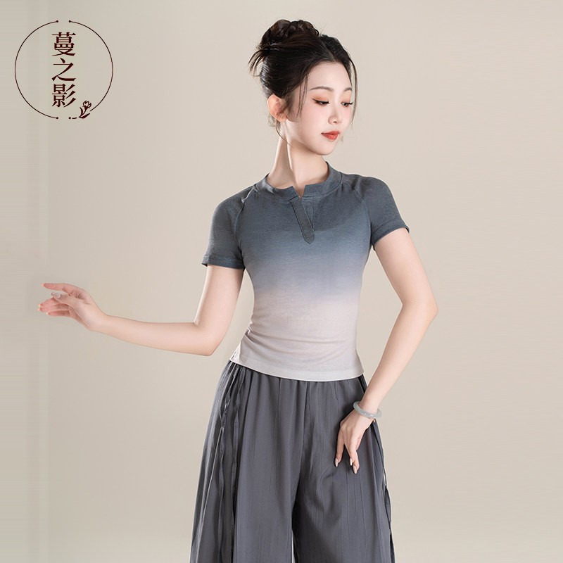 现代舞服2025新款古典舞练功服舞女蹈生日常可穿修身形体短袖上衣