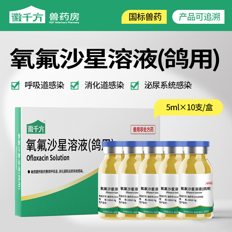 氧氟沙星溶液鸽药鹦鹉专用兽药呼吸道消化道泌尿道感染赛鸽用兽用