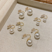 珍珠耳夹无耳洞女蚊香盘设计轻奢小众气质温柔耳环fever同款 耳饰