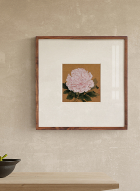 宋代美学挂画 牡丹花新中式法式高级感方形中古风餐厅床头装饰画