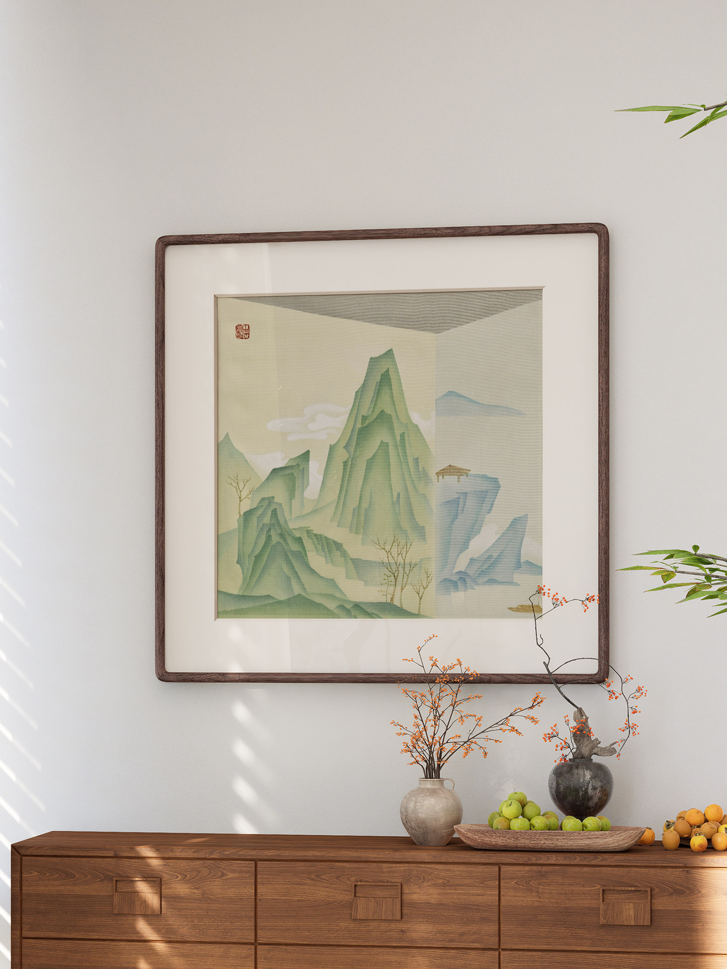 牛文娟宋代美学山水画新中式客厅沙发背景墙挂画茶室书房装饰挂画