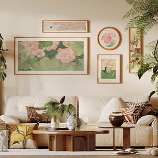 冰青x荷花荷叶水墨荷塘装饰画新中式客厅卧室茶室民宿装饰挂画