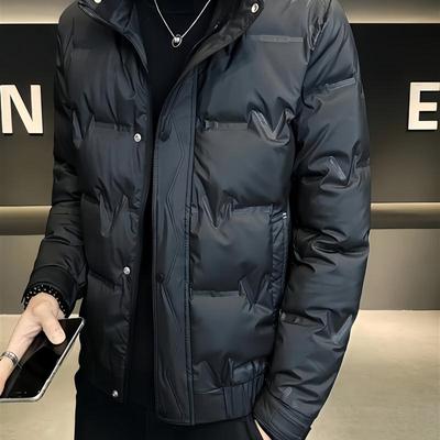 男士羽绒服短款轻薄2025冬季保暖白鸭绒立领上衣外套潮流帅气防风