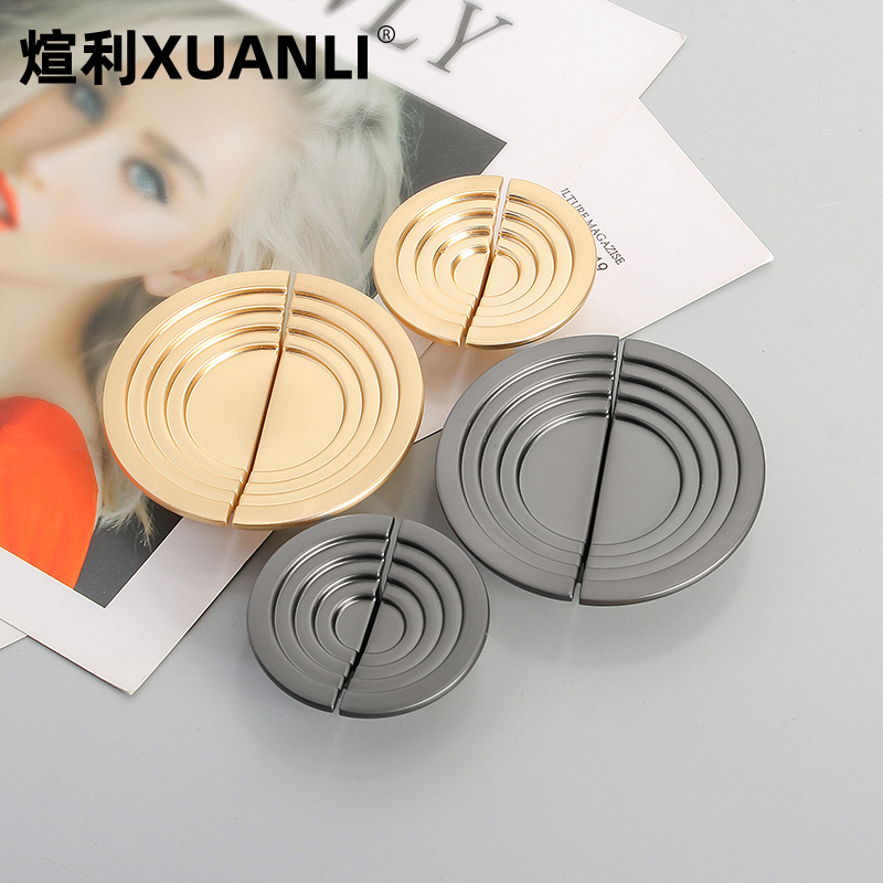 煊利锌合金抽屉柜门拉手金色法式