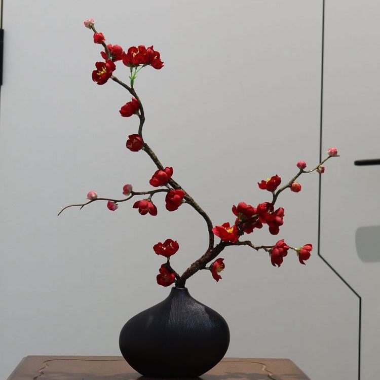 新中式仿真梅花腊梅假花绢花手工插花套装桌面摆放装饰品花艺摆件