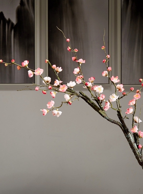 单支长枝傲骨仿真梅花落地插花