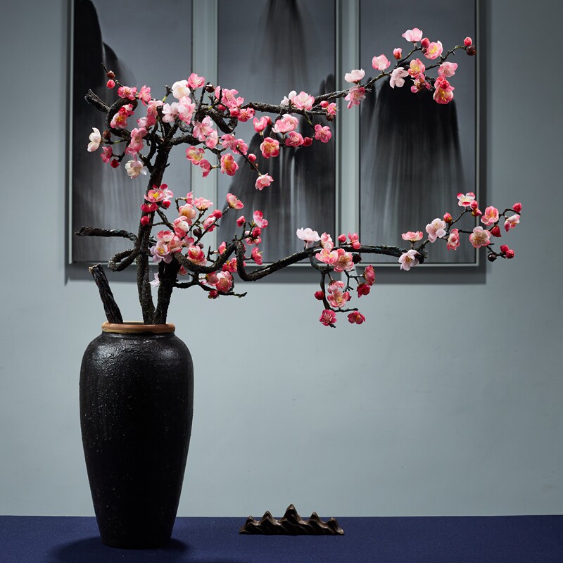 仿真梅花腊梅大套装陶瓷花瓶客厅假花摆件酒店样板房家居装饰促销