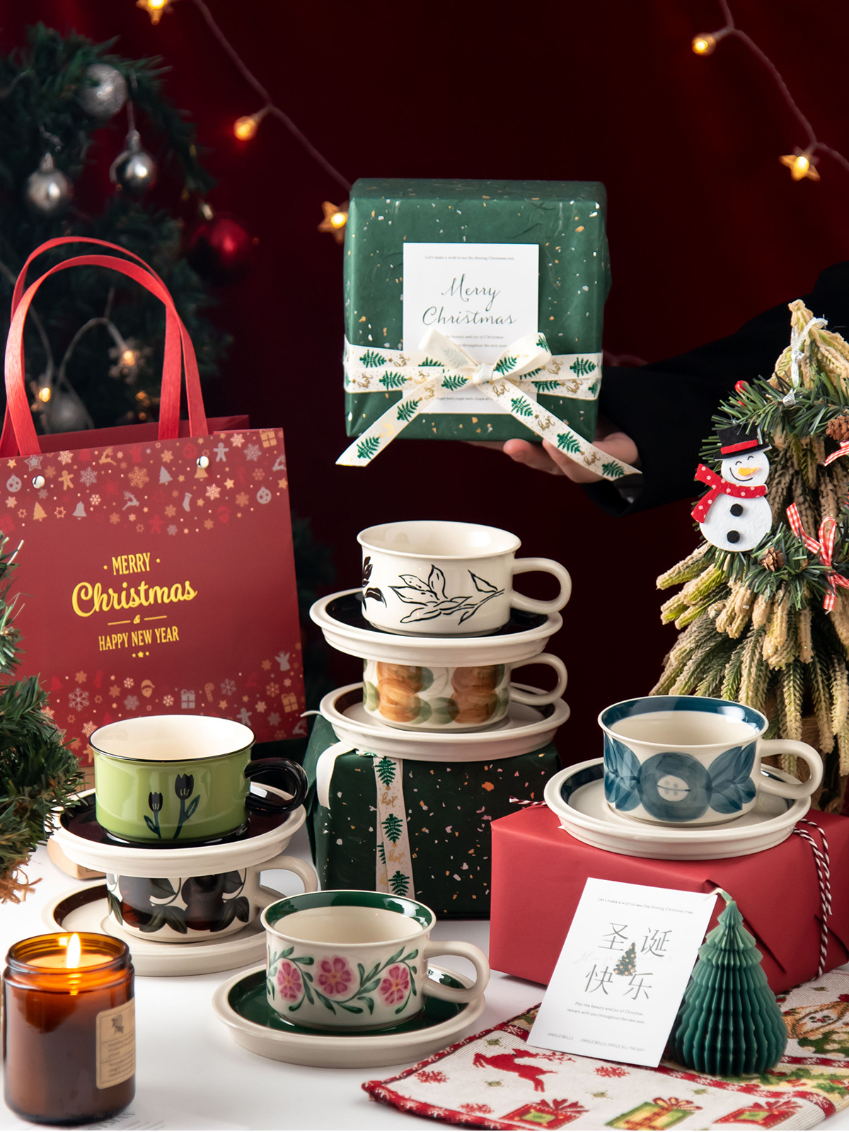 纪恋圣诞节礼物咖啡杯女生男生小礼品平安夜实用送女朋友马克杯子