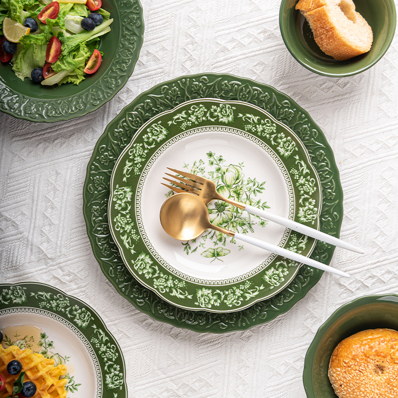 碗碟纪恋陶瓷法式复古浮雕餐具