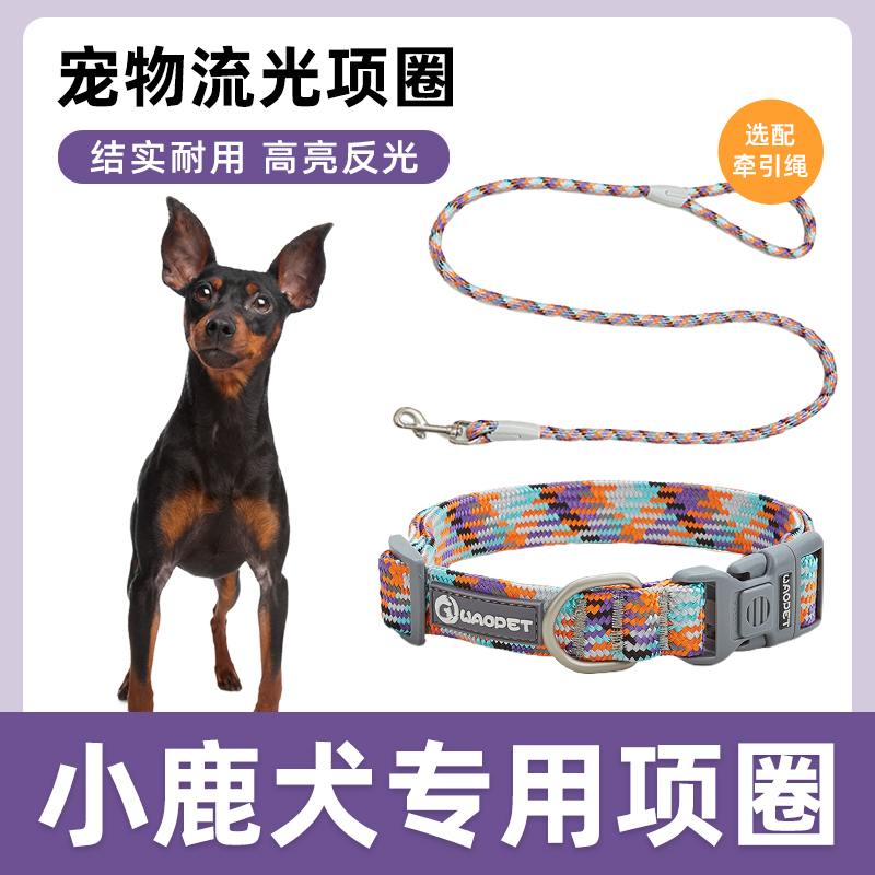 小鹿犬专用项圈牵引绳宠物遛狗狗绳大型中型小型犬狗链子颈套脖圈