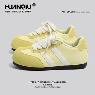 女款 原创厚底阿甘板鞋 2026春季 大头泡芙鞋 新款 环球黄色丑萌德训鞋