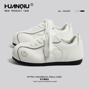 新款 百搭时尚 小白鞋 环球厚底德训鞋 休闲板鞋 2025冬季 圆头韩版 女款