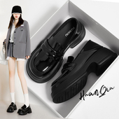 女款 春季 2026新款 环球厚底乐福鞋 一脚蹬英伦风增高黑色jk小皮鞋 子