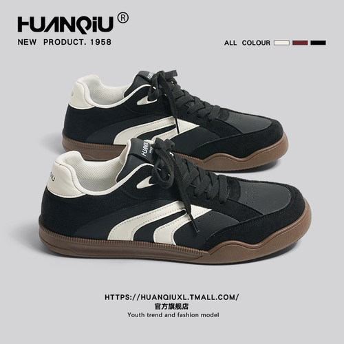 环球官方旗舰店黑色板鞋男