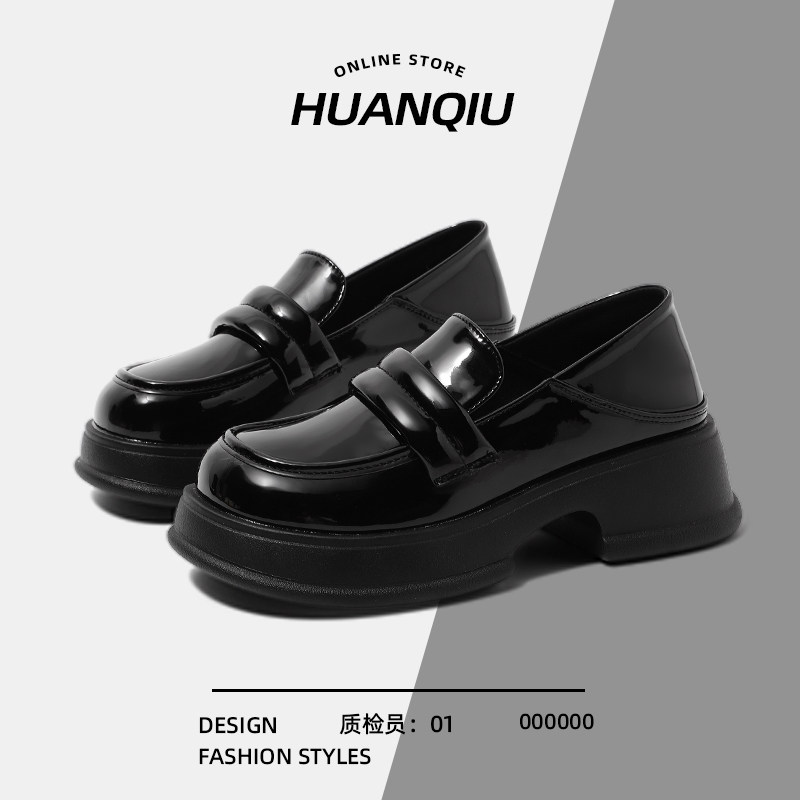 环球制服单鞋子黑色乐福小皮鞋女图片