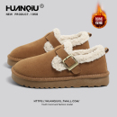 环球勃肯棉鞋女2025新款冬季皮毛一体加绒雪地靴女休闲厚底保暖鞋