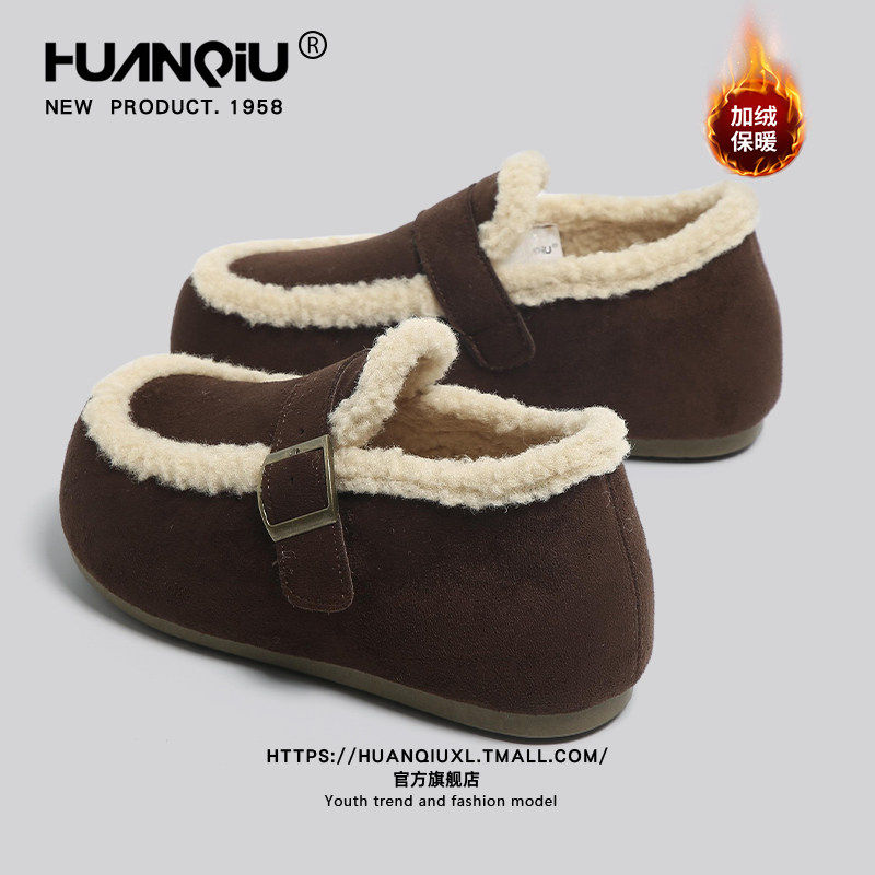 环球厚底雪地靴女款2025新款冬季一脚蹬勃肯鞋加绒豆豆鞋毛毛棉鞋,女鞋,时尚雪地靴,淘宝优惠券,粉丝福利购,淘宝优惠卷