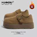 环球加绒厚底勃肯鞋女款2025冬季新款大头棉鞋休闲单鞋增高雪地靴