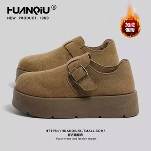 女款 休闲单鞋 2025冬季 大头棉鞋 增高雪地靴 新款 环球加绒厚底勃肯鞋