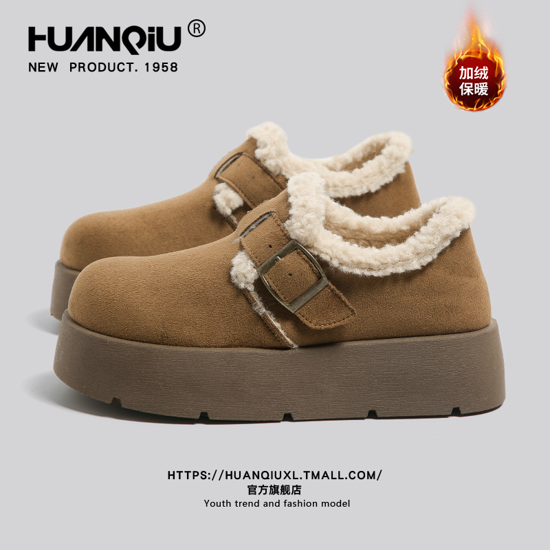 环球官方旗舰店厚底加绒勃肯鞋女