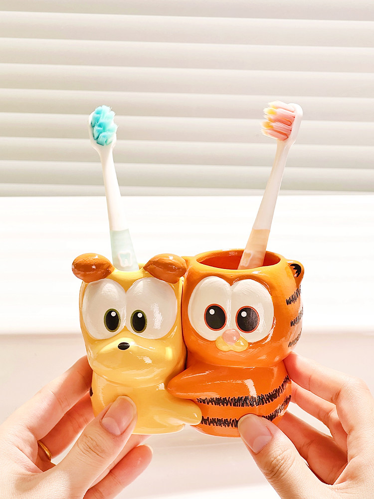 2025加菲猫新夫妇牙刷杯存储盒家庭浴室儿童洗漱和漱口杯,家庭/个人清洁工具,洗漱杯,淘宝优惠券,粉丝福利购,淘宝优惠卷