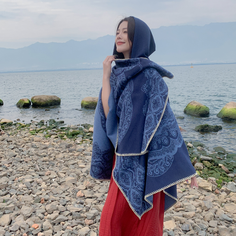 春秋季斗篷民族风加厚保暖披肩