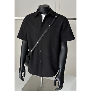港风假模大码 仿麻短袖 HC26189 夏季 特P20 新款 2026 衬衫
