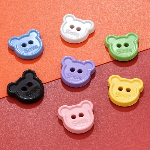 维纳森二眼卡通熊头儿童扣