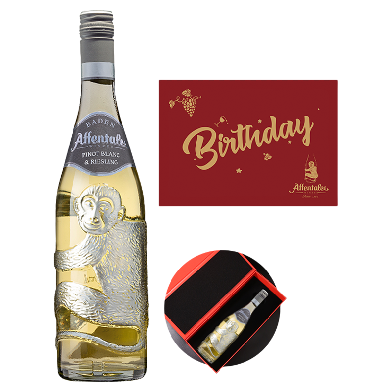 A-07-1hk银毛猴白皮诺PinotBlanc雷司令Riesling干型白葡萄酒红盒