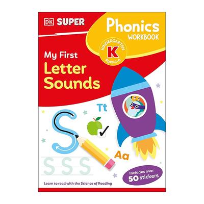 英文原版 DK Super Phonics My First Letter Sounds Workbook DK自然拼读 26个字母的发音启蒙练习册 50多张贴纸 进口英语书籍