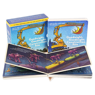 晚安 工地上的车 2册套装 英文原版绘本 Goodnight Goodnight Construction Site and Steam Train 英文版进口儿童英语启蒙纸板书