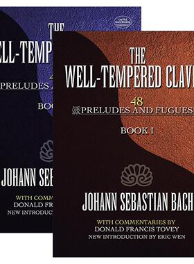 英文原版 The Well-Tempered Clavier 平均律钢琴曲集2册 48首序曲和赋格 巴赫 英文版 进口英语原版书籍