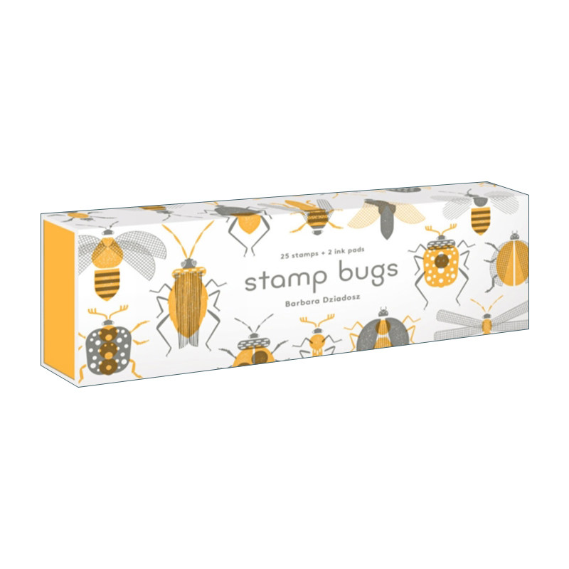 英文原版 Stamp Bugs 虫子艺术印章 含25个印画原木印章+2种油墨颜色 文创礼盒 英文版 进口英语原版书籍