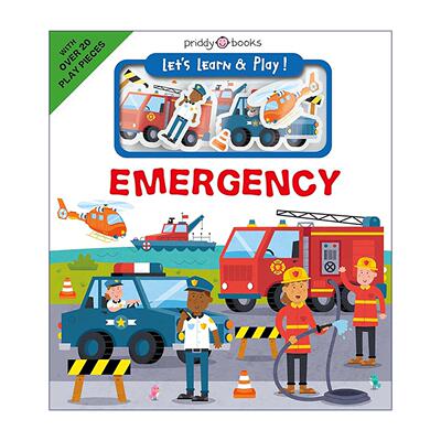 英文原版 Let's Learn & Play Emergency 边玩边学 紧急救援 儿童益智游戏场景互动纸板书 英文版 进口英语原版书籍
