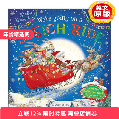 英文原版 We're Going on a Sleigh Ride 我们要做圣诞老人的雪橇 小兔子系列绘本 纸板书 英文版 进口英语原版书籍
