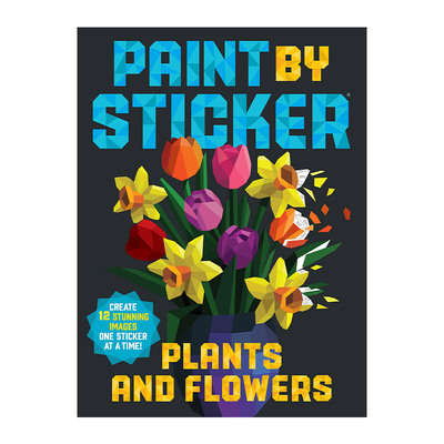 英文原版 Paint by Sticker Plants and Flowers 贴图画册 植物和花朵 英文版 进口英语原版书籍