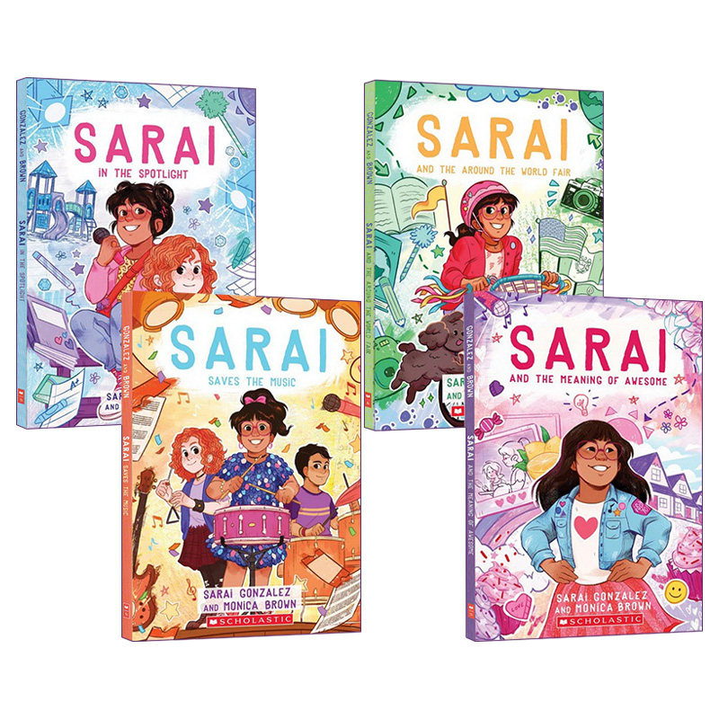 英文原版 Sarai 萨莱伊4册 Sarai in the Spotlight/Sarai Saves the Music 青少年课外阅读故事书 桥梁章节书 女孩读物 英文版