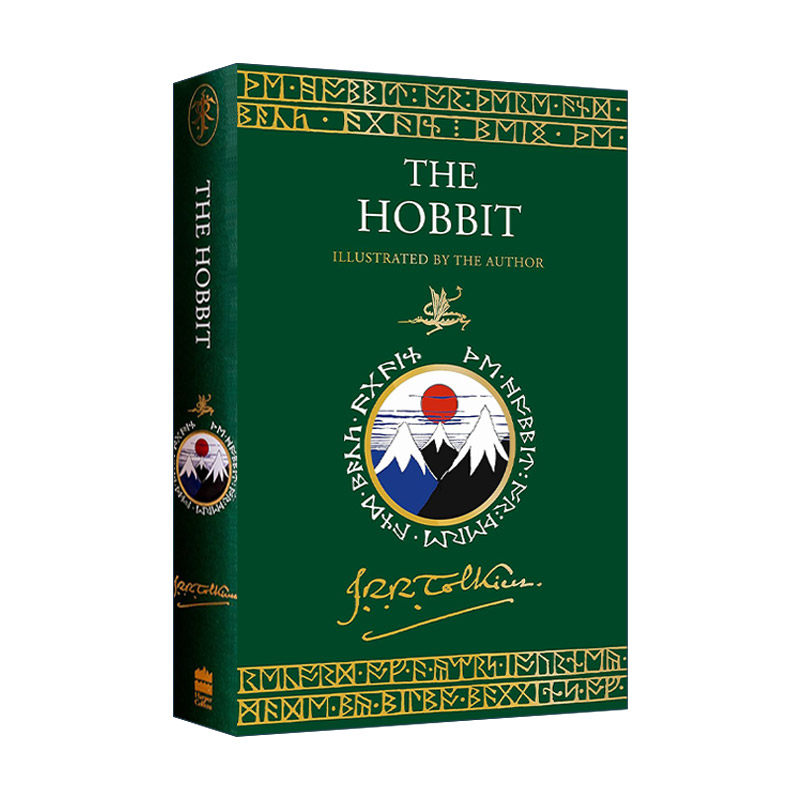 英文原版 The Hobbit 霍比特人 精装插画版 托尔金本人插画 英文版 进口英语原版书籍