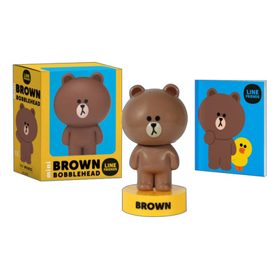 英文原版 LINE FRIENDS Mini BROWN Bobblehead 布朗熊摆件 摇头娃娃 英文版 进口英语原版书籍