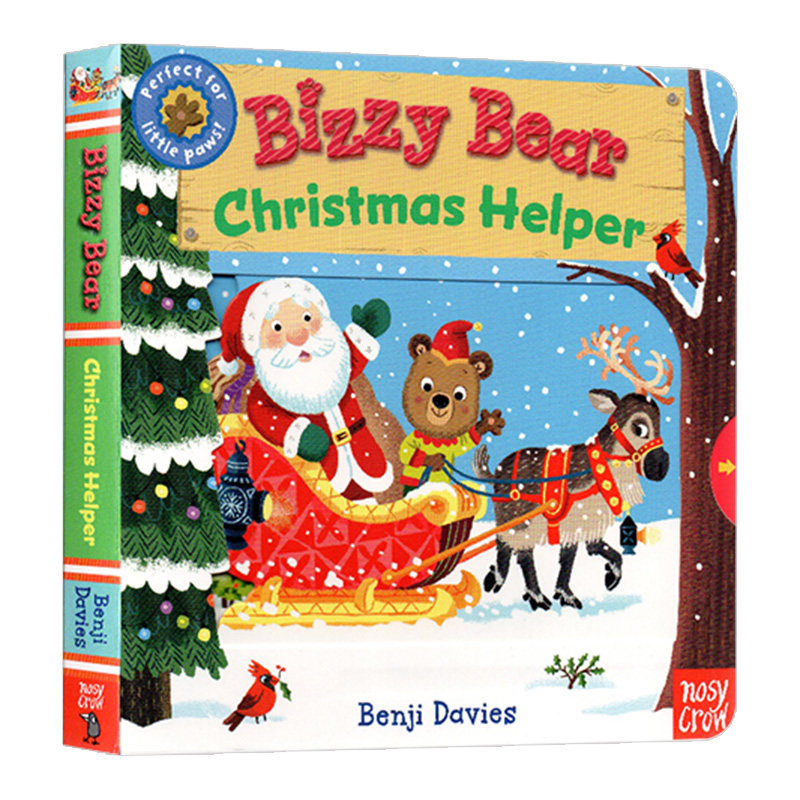 小熊很忙系列 圣诞小助手 英文原版 Bizzy Bear Christmas Helper 忙碌的小熊圣诞节老人 纸板操作书 英文版儿童英语启蒙图画书
