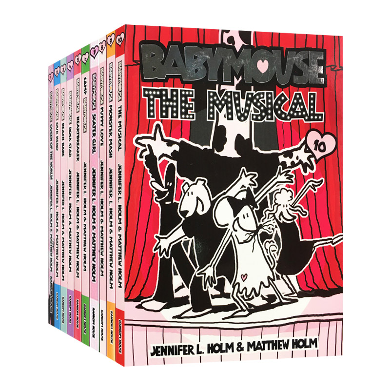 英文原版 Babymouse 老鼠宝宝系列1-10册 漫画小说 青少年英语课外读物 纽伯瑞儿童文学奖作者Jennifer Holm 英文版 进口英语书籍